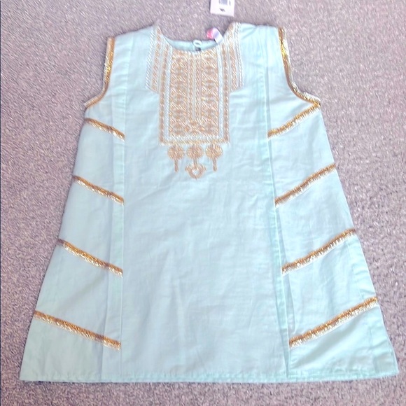 Elegant Mint Green Tunic with Gold Accents - Picture 1 of 6